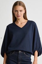 Load image into Gallery viewer, More and More V Neck sweater Blue

