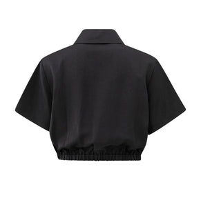 Yasmine Zip Bomber Washed Black