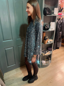 Amelia Silver Sequin Dress