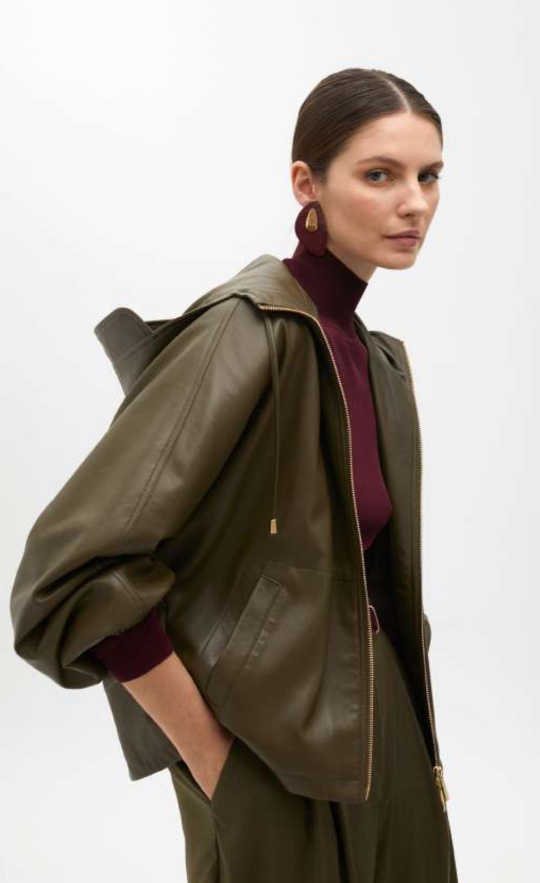 Maggie Khaki Hooded Khaki Jacket