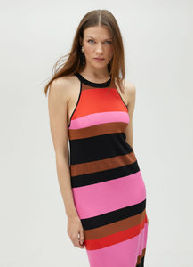 Maggie Stripe Dress Black