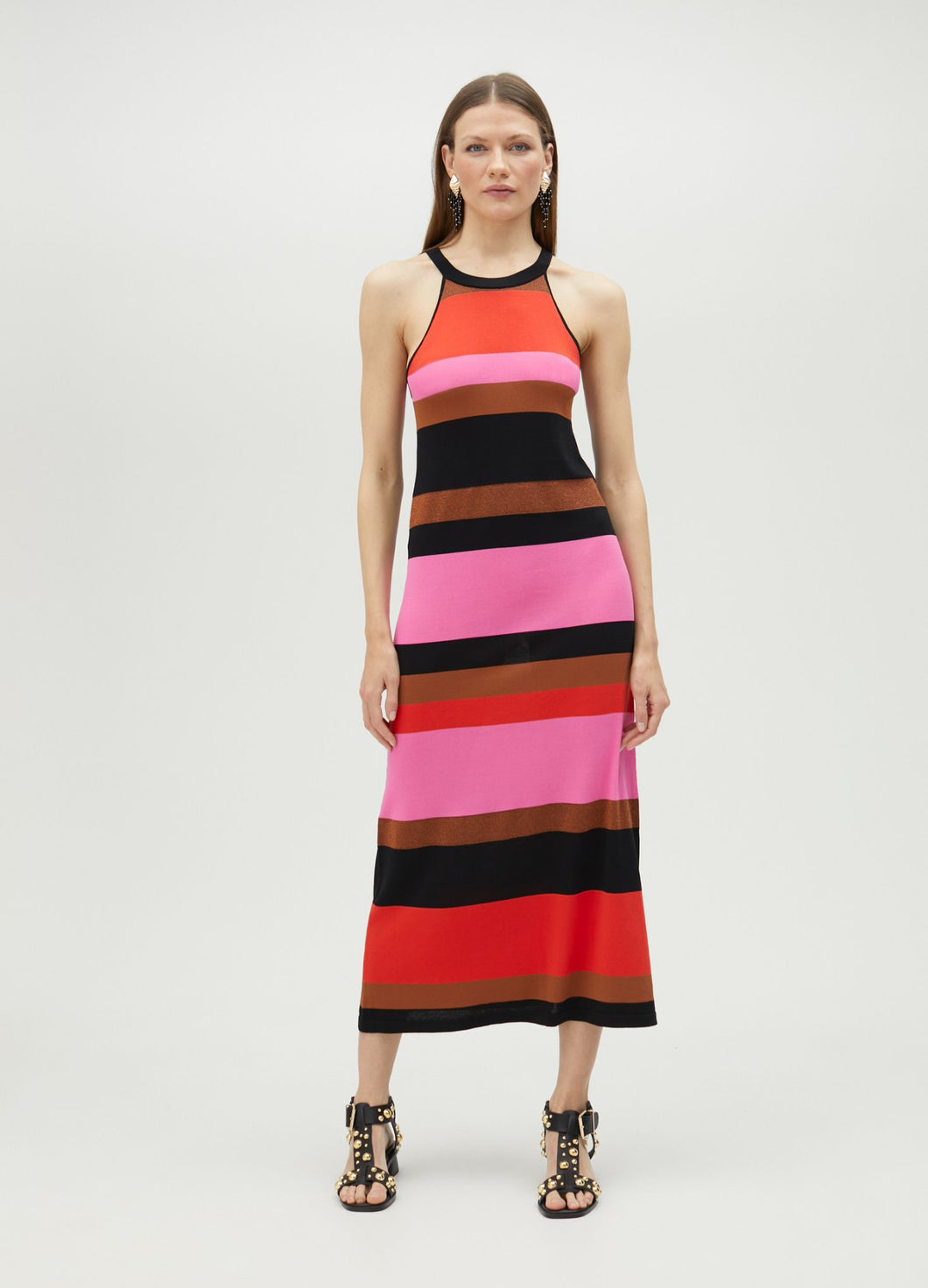 Maggie Stripe Dress Black