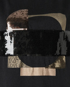 More and More Black Sequin Tee