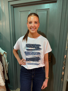 Chloe Leopard Stripe Abstract Tee