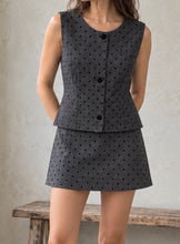 Load image into Gallery viewer, Clara Grey Polka Dot Skirt
