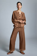 Load image into Gallery viewer, Allegra Tan Mesh Trousers

