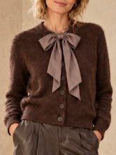 Load image into Gallery viewer, Willow Chocolate Bow Cardigan
