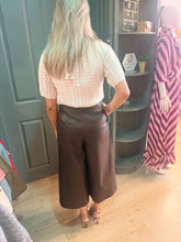 Load image into Gallery viewer, Feria Chocolate Brown Faux Leather Culotte
