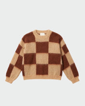 Load image into Gallery viewer, Nina Rust &amp; Peach Check Knit
