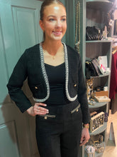 Load image into Gallery viewer, Holly Black Crop Tweed Blazer
