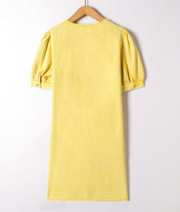 Chloe Yellow Denim Dress
