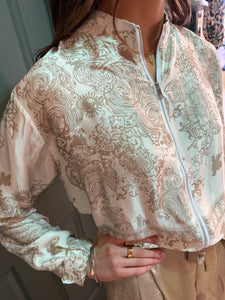 Chloe Gold Silky Bomber