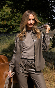 Aimee Faux Leather Shacket
