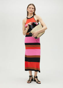 Maggie Stripe Dress Black