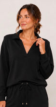 Load image into Gallery viewer, Darling Lounge Top with Collar Black
