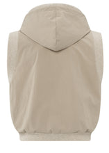Load image into Gallery viewer, Yasmine Sleeveless bomber style top with hood
