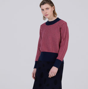 Skatie Crimson/Navy Knit