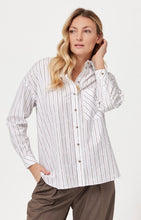Load image into Gallery viewer, Feria Brown Pinstripe Shirt
