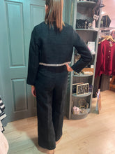 Load image into Gallery viewer, Holly Black Crop Tweed Blazer
