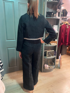 Holly Black Crop Tweed Blazer