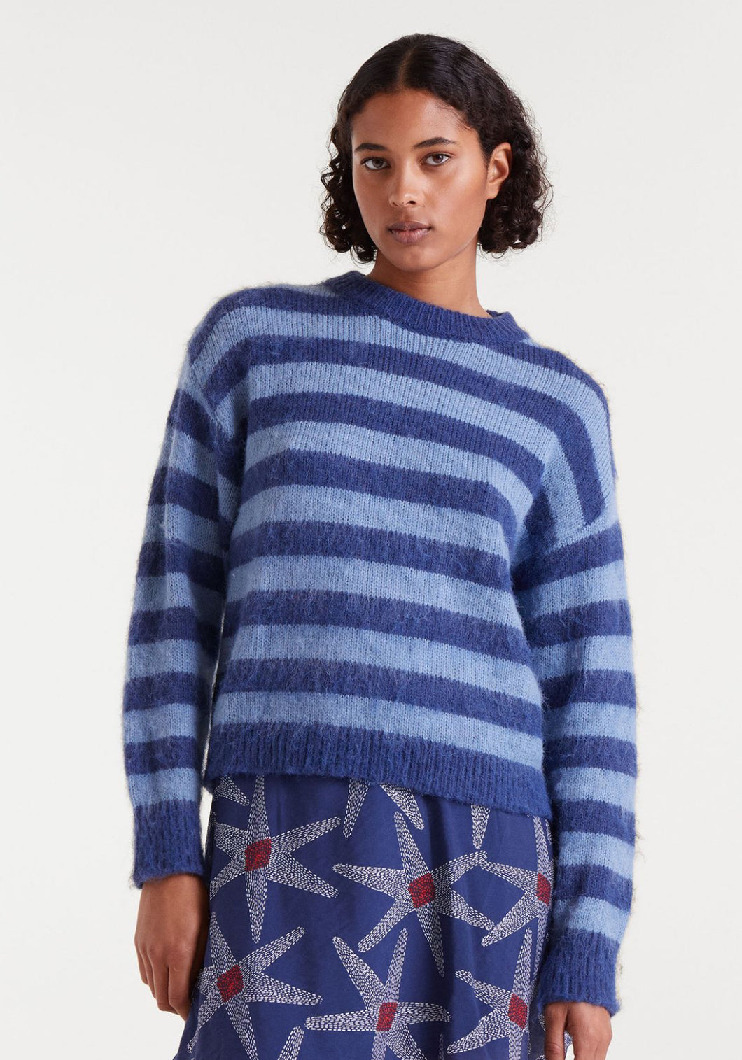 Clara Stripe Knit Blue