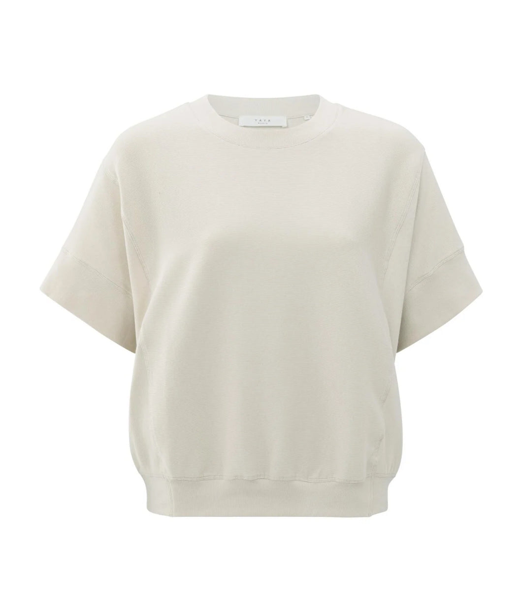 Yasmine Chalk Ribbed Top