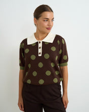 Load image into Gallery viewer, Willow Chocolate/Green Polka Knit
