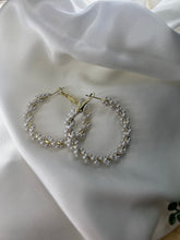 Load image into Gallery viewer, Sophia Large Pearl Hoops
