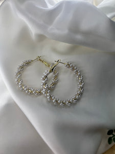 Sophia Large Pearl Hoops