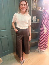 Load image into Gallery viewer, Feria Chocolate Brown Faux Leather Culotte
