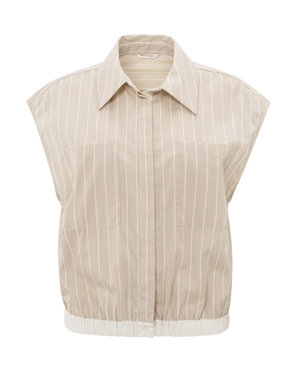 Yasmine Sleeveless Blouse with elastic hem Hummus