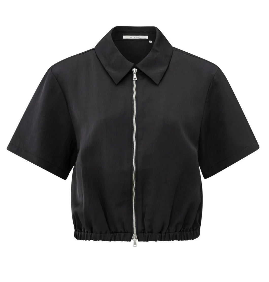 Yasmine Zip Bomber Washed Black