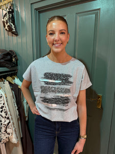 Chloe Leopard Stripe Abstract Tee
