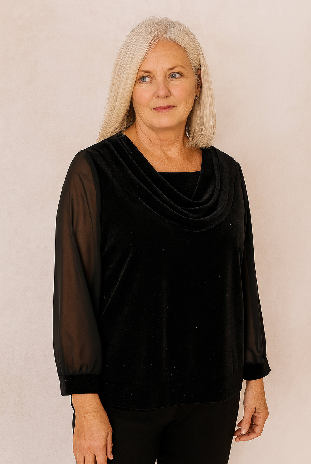 Yew Black Velvet Top