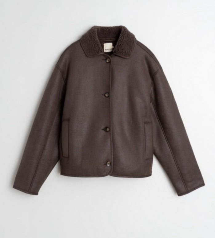 Nina Chocolate Shearling Jacket