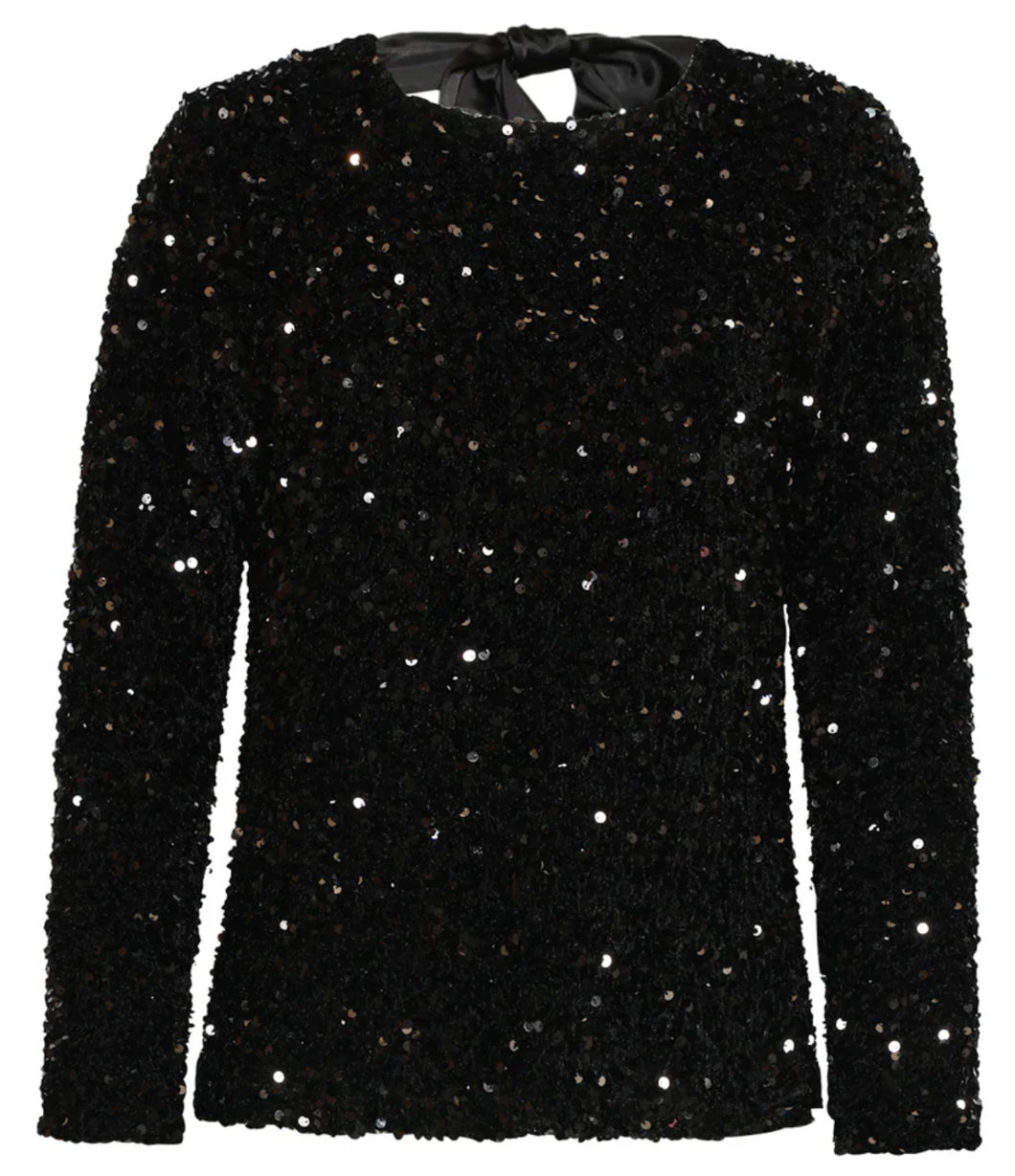 Sadie Black Sparkle Top