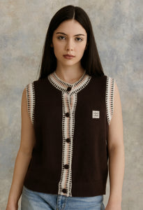 Carrie Chocolate/Pink Vest