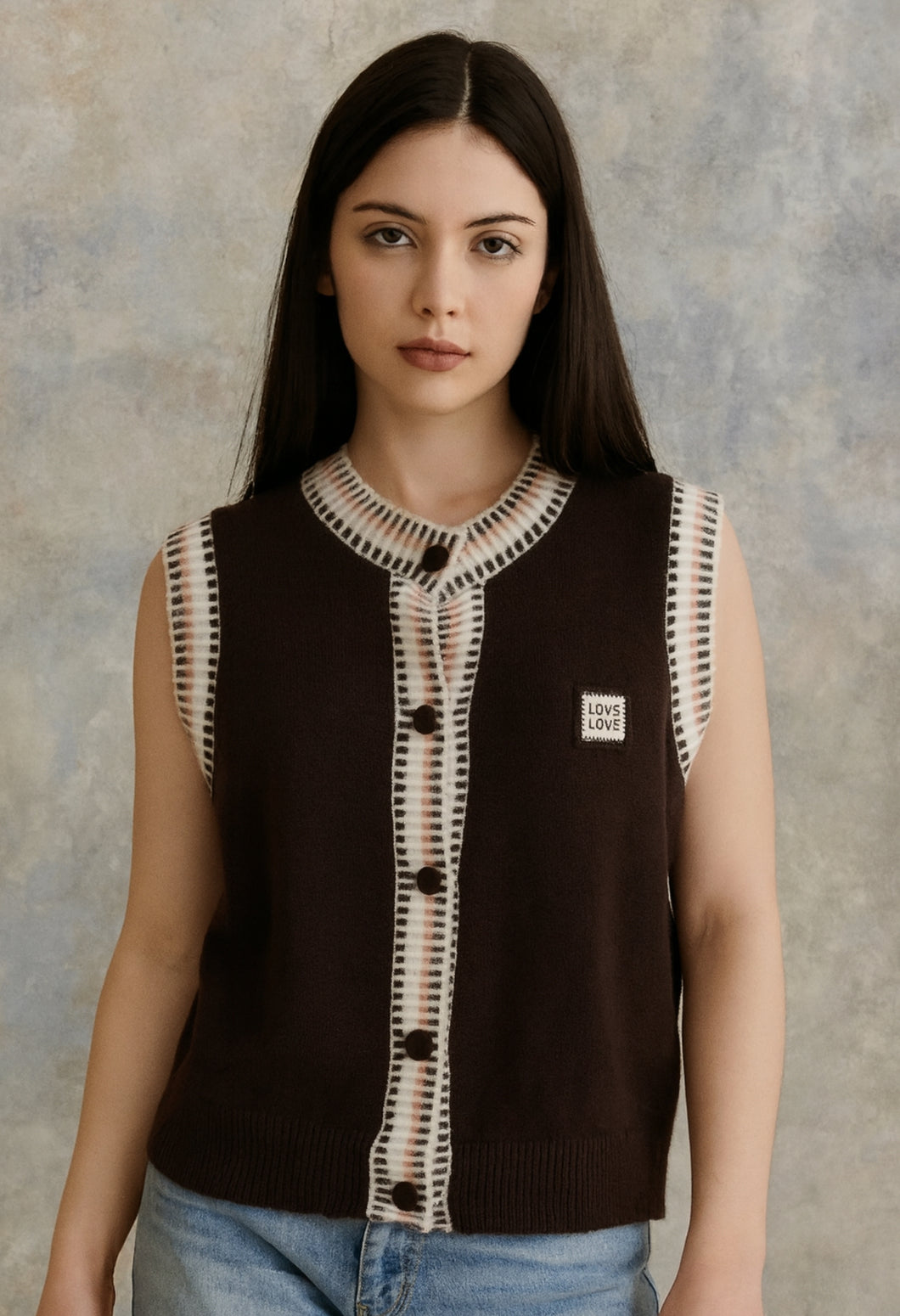 Carrie Chocolate/Pink Vest
