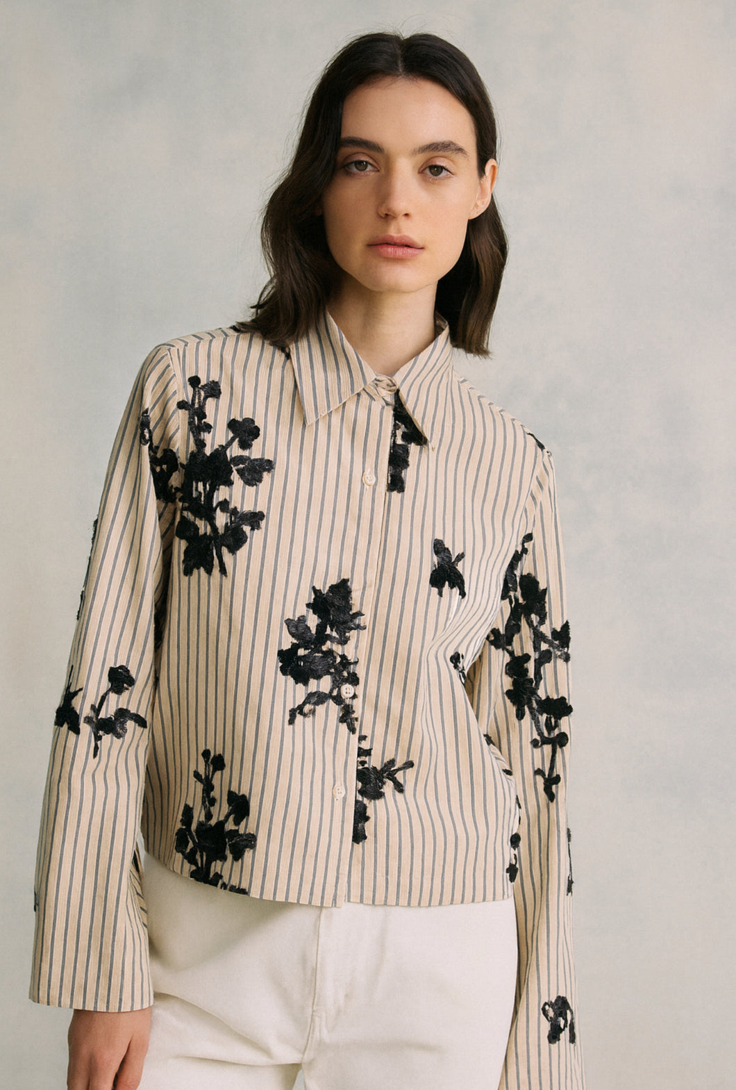 Connie Stripe blouse with Sequins