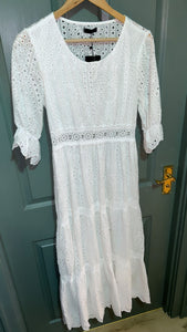 Alex White Lace Midi Dress