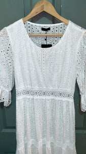 Alex White Lace Midi Dress