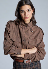 Load image into Gallery viewer, Allegra Brown Military Style Shirt Jacket
