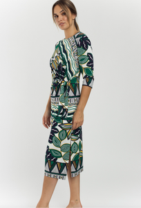 Alicia Leaf Print Dress