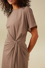 Load image into Gallery viewer, YASMINE ROUND NECK DRESS WITH KNOT
