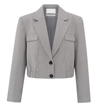 Load image into Gallery viewer, Yasmine Check Cropped Blazer
