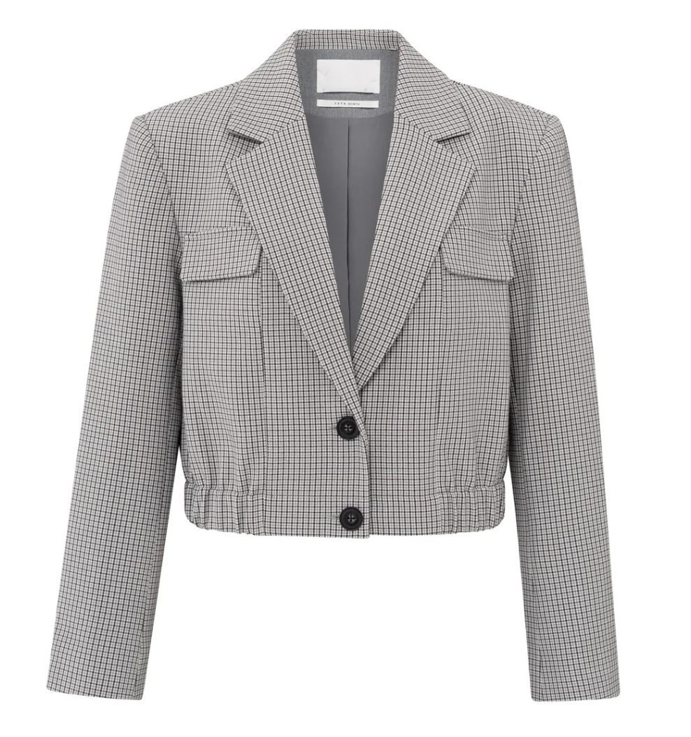 Yasmine Check Cropped Blazer
