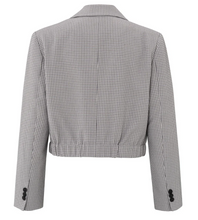 Load image into Gallery viewer, Yasmine Check Cropped Blazer
