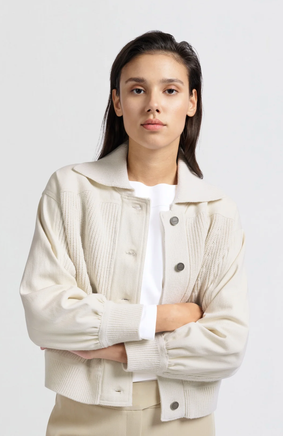Yasmine Cardigan with Twill Details