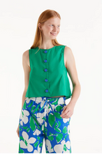 Load image into Gallery viewer, Clara Green Top with buttons
