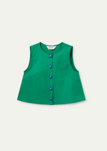 Load image into Gallery viewer, Clara Green Top with buttons

